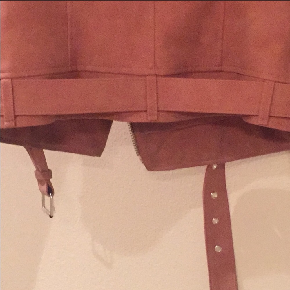 Pink small oversized moto jacket. Like new. - Picture 5 of 8